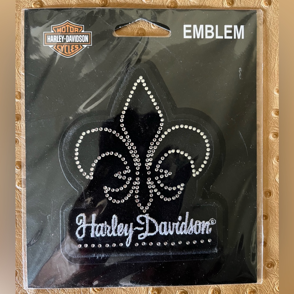 Harley Davidson ‘Fleur d lis’ Bling sew on emblem